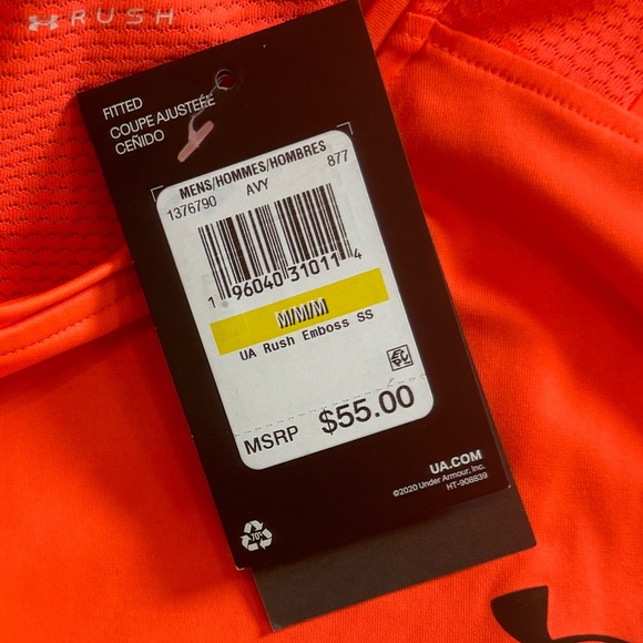 UA Rush Embossed Short Sleeve Medium - Picture 7 of 7